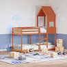 Telhado cama infantil 55x84x132 cm pinho maciço castanho-mel 1