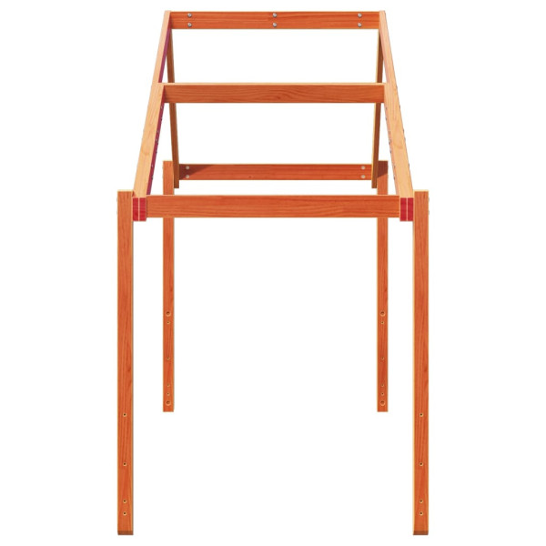 Telhado cama infantil 203x80.5x142 cm pinho maciço castanho-mel M 5