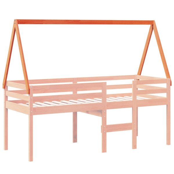 Telhado cama infantil 209x85.5x88 cm pinho maciço castanho-mel M 3