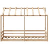 Cama infantil com telhado 90x190 cm madeira de pinho maciça 4