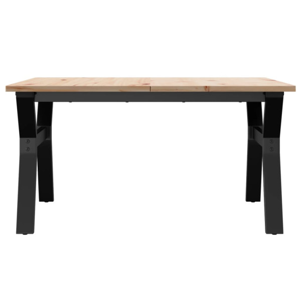 Mesa de centro marco Y madera maciza pino y hierro 80x80x45 cm M 4