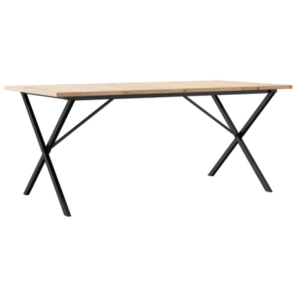 Mesa de jantar estrutura em X 180x90x75.5cm pinho/aço M 2
