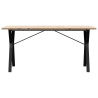 Mesa de jantar estrutura em Y 160x80x75.5cm pinho/aço 4