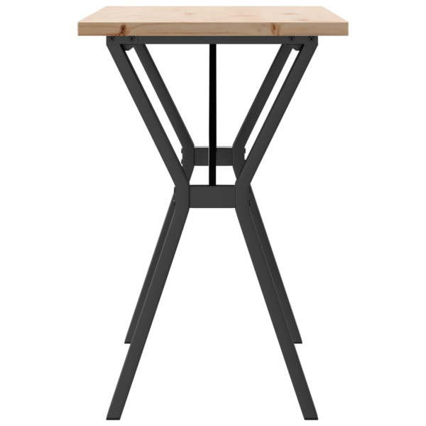 Mesa comedor marco Y madera maciza pino y hierro 100x50x75.5 cm M 5