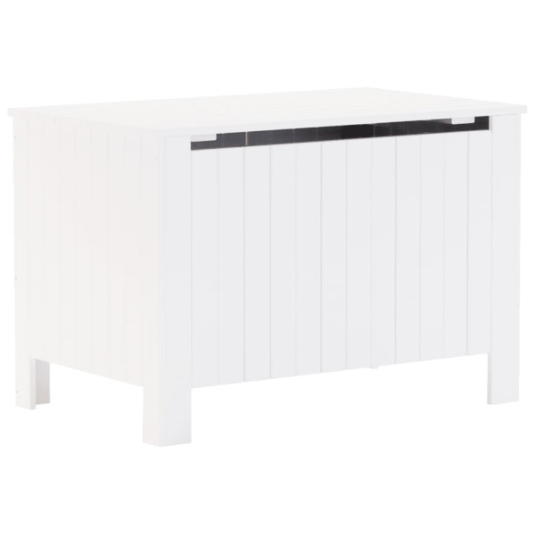 Caja de almacenaje y tapa RANA madera maciza blanca 80x49x54 cm M 2