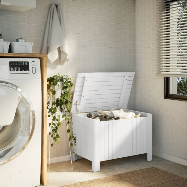 Caixa de arrumação c/ tampa RANA 80x49x54cm pinho maciço branco M 3