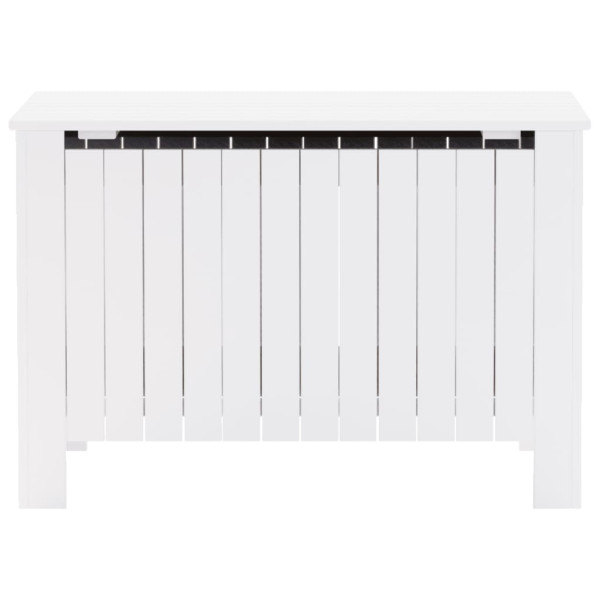 Caja de almacenaje y tapa RANA madera maciza blanca 80x49x54 cm M 4