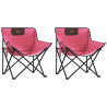 Sillas de camping con bolsillo plegables 2 unidades rosa 2