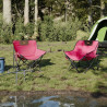 Sillas de camping con bolsillo plegables 2 unidades rosa 3