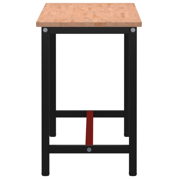 Banco de trabajo madera maciza de haya y metal 150x55x81.5 cm M 4