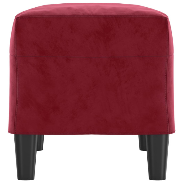 Banco de terciopelo rojo vino tinto 70x35x41 cm M 4