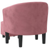 Sillón con taburete terciopelo rosa 4