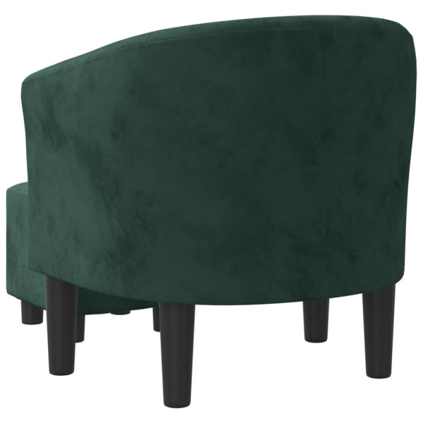 Sillón con taburete terciopelo verde oscuro M 5