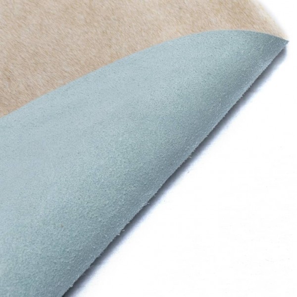 Alfombra de piel de vaca auténtica beige 150x170 cm M 4
