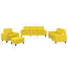 4 pcs conjunto de sofás tecido amarelo-claro 2