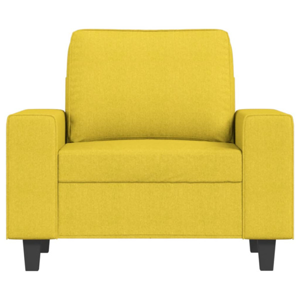 Sillón con taburete tela amarillo claro 60 cm M 4