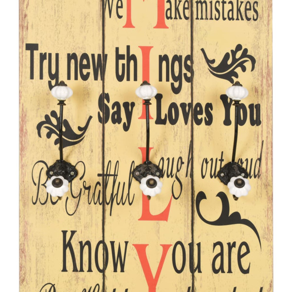 Bengaleiro de parede com 6 ganchos 120x40 cm FAMILY M 4