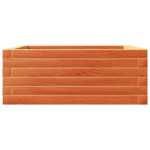 Jardinera de madera maciza pino marrón cera 60x60x23 cm M 5