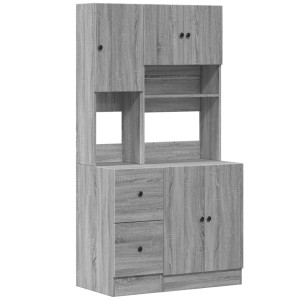 Mueble de cocina madera de ingeniería gris Sonoma 95x50x180 cm H