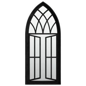 Espelho de jardim p/ uso exterior ferro 70x30 cm preto H