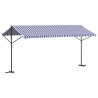 Toldo de pé 500x300 cm tecido e aço azul e branco 2