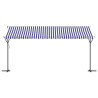 Toldo de pé 500x300 cm tecido e aço azul e branco 3