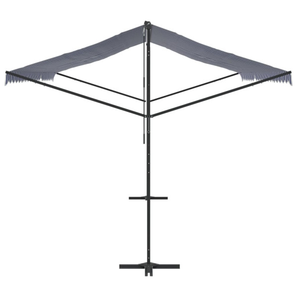 Toldo de pé 500x300 cm tecido e aço azul e branco M 4
