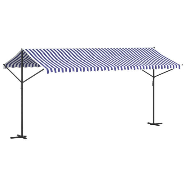 Toldo de pie tela y acero azul y blanco 500x300 cm M 5