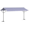 Toldo de pie tela y acero azul y blanco 500x300 cm 5