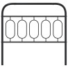 Cabeceira de cama 107 cm metal preto 4