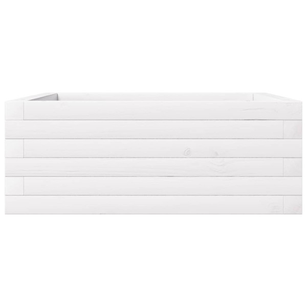 Jardinera de madera maciza de pino blanca 60x60x23 cm M 5