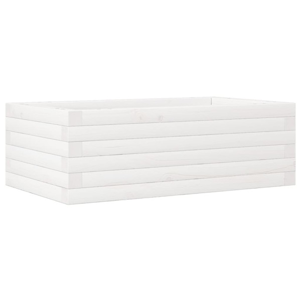 Jardinera de madera maciza de pino blanca 70x40x23 cm M 2