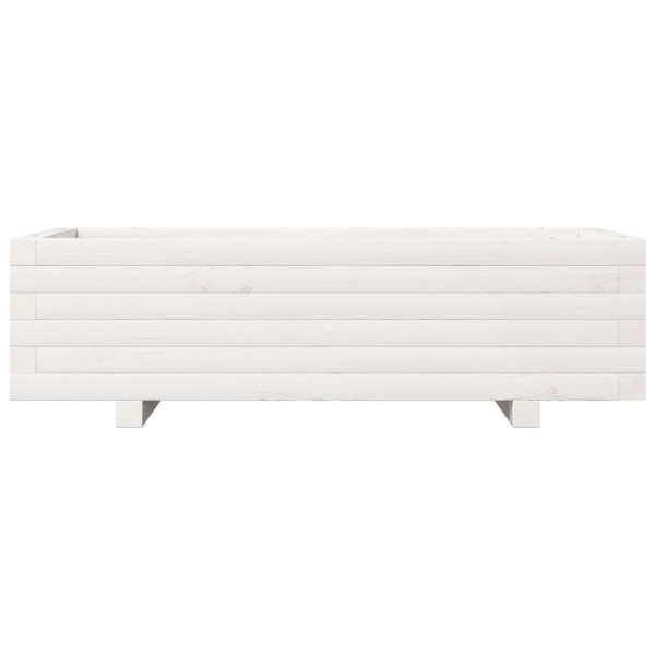 Jardinera de madera maciza de pino blanco 90x40x26.5 cm M 5