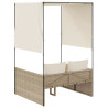 Tumbona doble con techo y cortinas ratán sintético beige 5