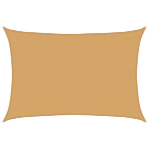 Para-sol estilo vela retangular 160 g/m² 5x7 m PEAD areia H
