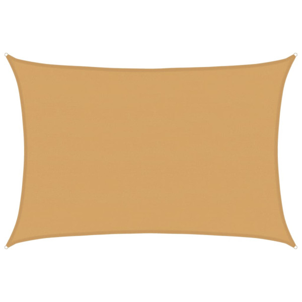 Para-sol estilo vela retangular 160 g/m² 5x7 m PEAD areia M 2