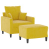 Sillón con taburete terciopelo amarillo 60 cm 3
