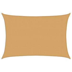 Para-sol estilo vela retangular 160 g/m² 3x5 m PEAD areia H