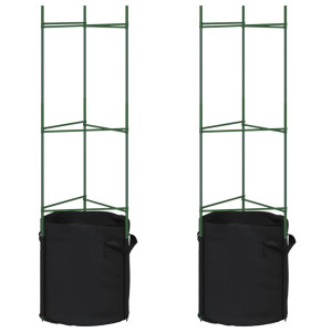 Tutor para tomates con bolsa 2 uds de acero y PP 116 cm H