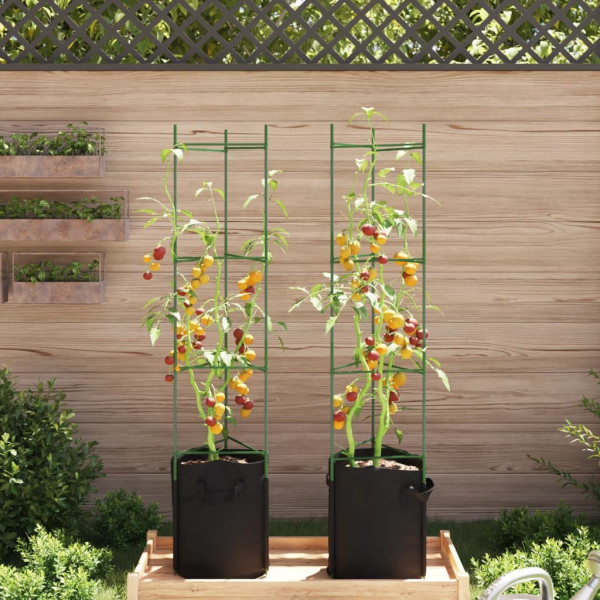 Tutor para tomates com saco 2 pcs de aço e PP 154 cm M 3