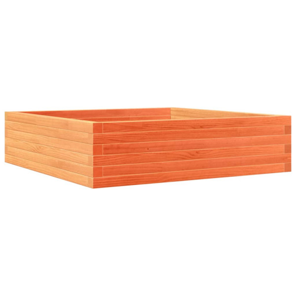 Jardinera de madera maciza pino marrón cera 90x90x23 cm M 2