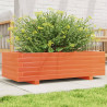 Jardinera de madera maciza de pino marrón cera 90x40x26.5 cm 1