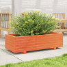 Jardinera de madera maciza de pino marrón cera 90x40x26.5 cm 3