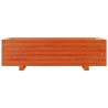 Jardinera de madera maciza de pino marrón cera 90x40x26.5 cm 5