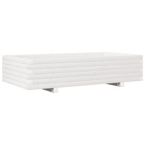 Jardinera de madera maciza de pino blanco 110x60x26.5 cm H