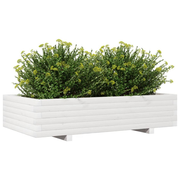 Jardinera de madera maciza de pino blanco 110x60x26.5 cm M 4
