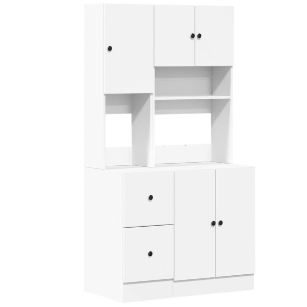 Mueble de cocina madera de ingeniería blanco 95x50x180 cm M 2