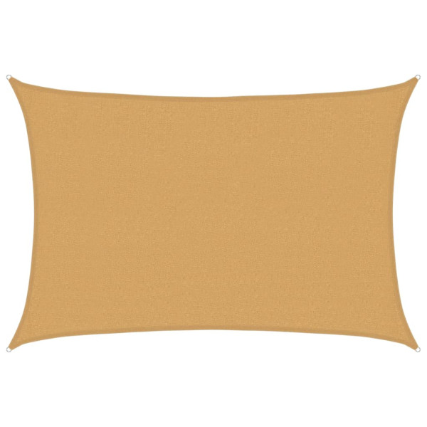 Para-sol estilo vela retangular 160 g/m² 2.5x4 m PEAD areia M 2