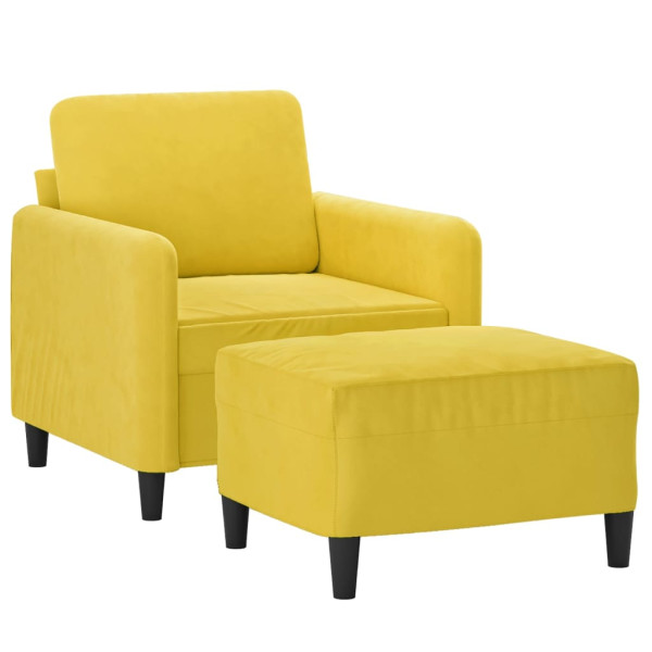 Sillón con taburete terciopelo amarillo 60 cm M 3