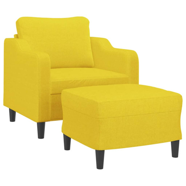 Sillón con taburete tela amarillo claro 60 cm M 3